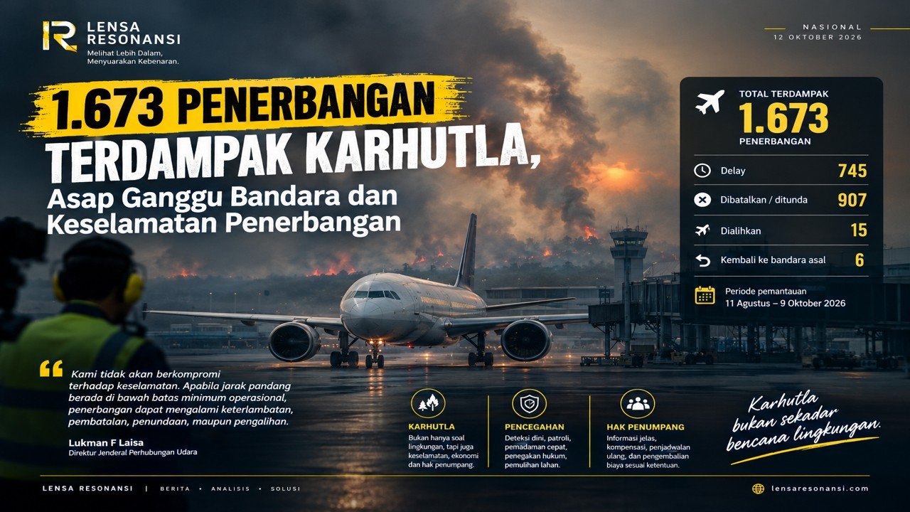 1.673 Penerbangan Terdampak Karhutla, Asap Ganggu Keselamatan dan Hak Penumpang