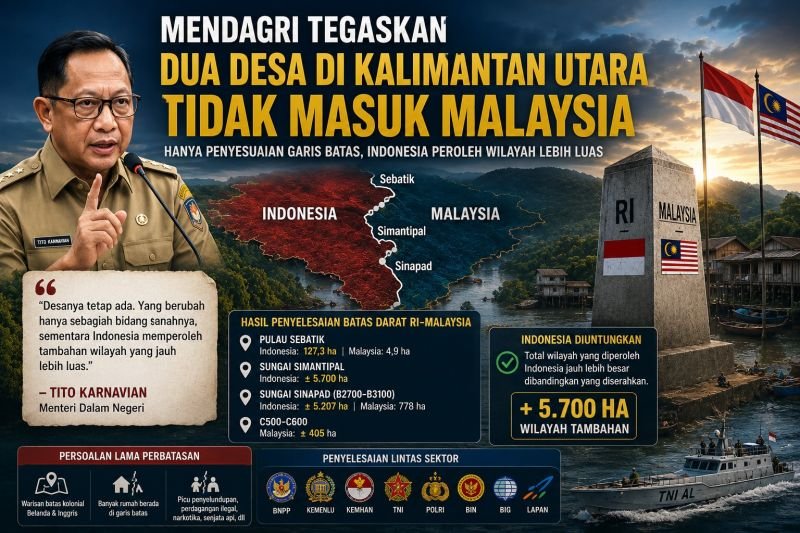 Gambar Mendagri Tegaskan Tidak Ada Dua Desa RI yang Beralih ke Malaysia, Hanya Penyesuaian Garis Batas - mendagri tegaskan...