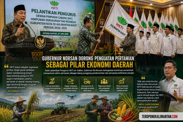 Gambar Hadiri Pelantikan Pengurus HKTI se-Kalbar, Gubernur Ria Norsan Ajak Perkuat Pertanian sebagai Penggerak Ekonomi Dae...