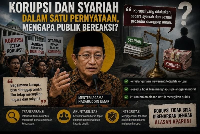 KORUPSI DAN SYARIAH DALAM SATU PERNYATAAN, MENGAPA PUBLIK BEREAKSI?