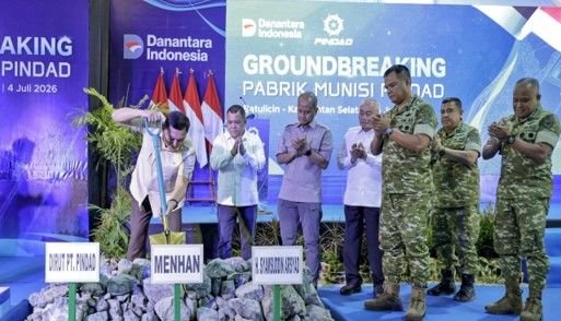 Gambar Menhan Sjafrie Resmikan Groundbreaking Pabrik Munisi PT Pindad di Tanah Bumbu, Perkuat Kemandirian Industri Pertaha...