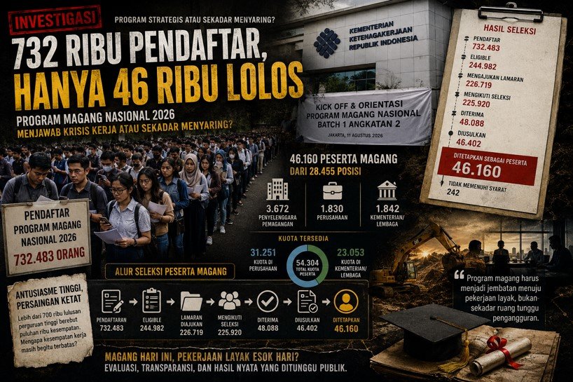 732 Ribu Pendaftar, Hanya 46 Ribu Lolos: Program Magang Nasional 2026 Menjawab Krisis Kerja atau Sekadar Menyaring?