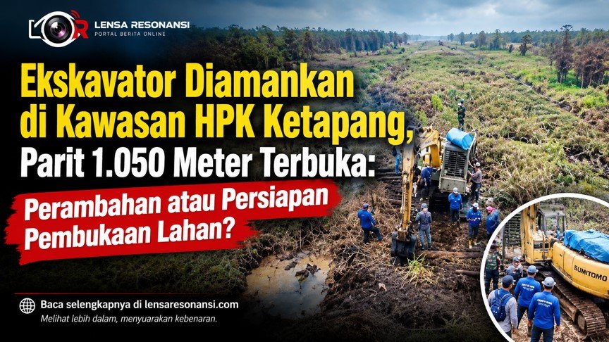 Gambar Ekskavator Diamankan di Kawasan HPK Ketapang, Parit 1.050 Meter Terbuka: Perambahan atau Persiapan Pembukaan Lahan?...