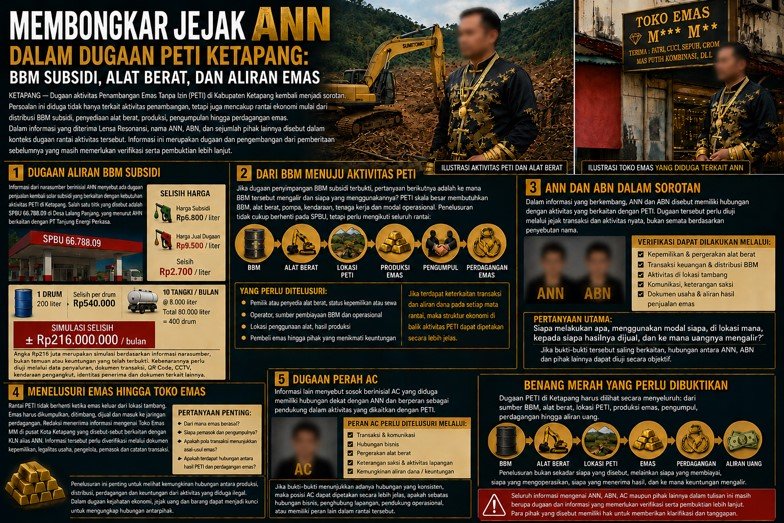 Membongkar Jejak ANN dalam Dugaan PETI Ketapang: Dari BBM Subsidi hingga Aliran Emas