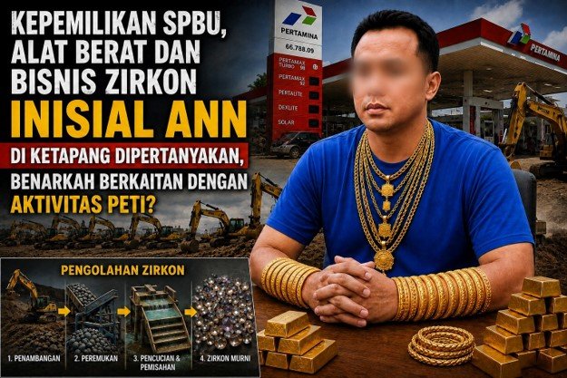 Kepemilikan SPBU, Alat Berat dan Bisnis Zirkon inisial ANN di Ketapang Dipertanyakan, Benarkah Berkaitan dengan Aktivitas PETI di Ketapang Kalimantan?