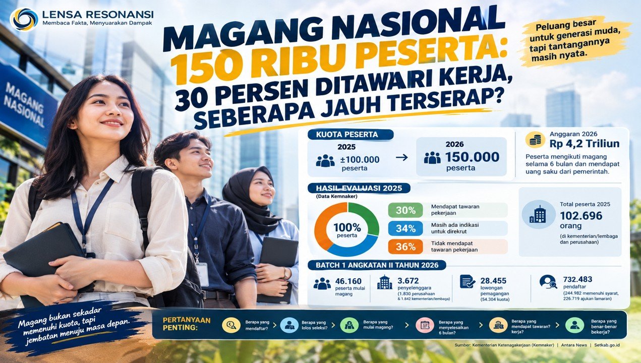 Gambar Magang Nasional 150 Ribu Peserta: 30 Persen Ditawari Kerja, Seberapa Jauh Terserap? - Magang Nasional